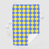 Yellow Blue Schachbrett Diamond Pattern Golfhandtuch (Insitu)