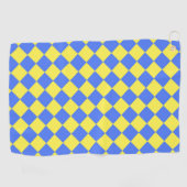 Yellow Blue Schachbrett Diamond Pattern Golfhandtuch (Horizontal)