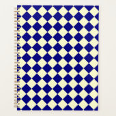 Yellow Blue Schachbrett Diamond Pattern Planer (Vorderseite)