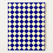 Yellow Blue Schachbrett Diamond Pattern Planer (Rückseite)