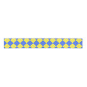 Yellow Blue Schachbrett Diamond Pattern Ripsband (Vorderseite)