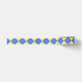 Yellow Blue Schachbrett Diamond Pattern Ripsband (Vorderseite)