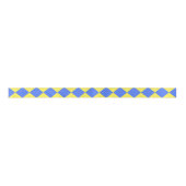 Yellow Blue Schachbrett Diamond Pattern Satinband (Vorderseite)