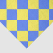 Yellow Blue Schachbrett Diamond Pattern Seidenpapier (Ausschnitt)