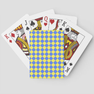 Yellow Blue Schachbrett Diamond Pattern Spielkarten