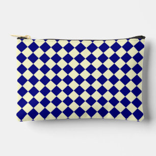 Yellow Blue Schachbrett Diamond Pattern Zubehörtasche