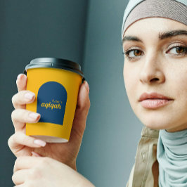 Yellow Blue Solid Color Schlicht Aqiqah Baby Dusch Pappbecher