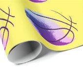 Yellow Blue Trendy Pop Art Basketball Geschenkpapier (Rolleneckpunkt)