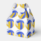 Yellow Blue Volleyball Geburtstagsparty Geschenkschachtel (Rückseite)