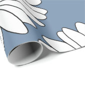 Yellow Blue White Daisy Muster Geschenkpapier (Rolleneckpunkt)