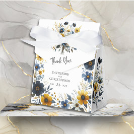 Yellow Blue Wildblume Elegant Wedding Danke Geschenkschachtel