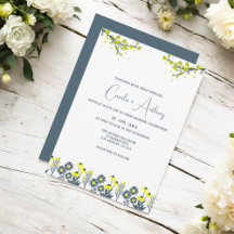Yellow Blue Wildblume Floral Boho Wedding