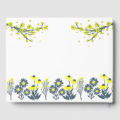 Yellow Blue Wildblume Floral Boho Wedding Gästebuch (Rückseite)