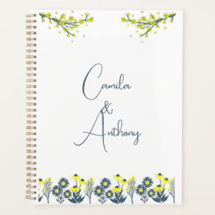 Yellow Blue Wildblume Floral Boho Wedding Planer