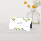 Yellow Blue Wildblume Floral Boho Wedding Platzkarte (Rückseite)