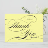 Yellow Blüh Wedding Dankeschön Karte (Stehend Vorderseite)