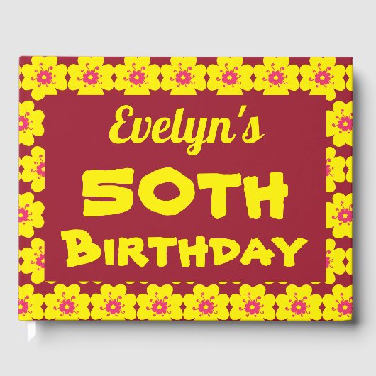 Yellow Blume 50. Geburtstagsparty Gästebuch (Vorderseite)