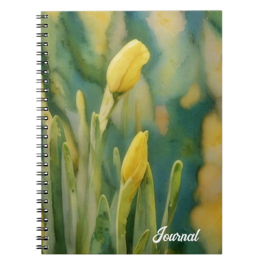 Yellow Blume Art Daffodil Buds Personal Journal Notizblock (Vorderseite)