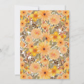 Yellow Blume Baby Girl Babydusche Einladung (Rückseite)