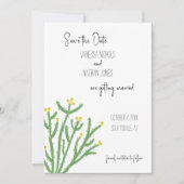 Yellow Blume Cholla Cactus Save the Date Card (Vorderseite)