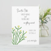Yellow Blume Cholla Cactus Save the Date Card (Stehend Vorderseite)