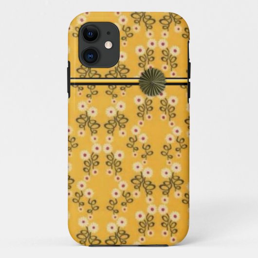 Yellow Blume Design iPhone Case (Rückseite)