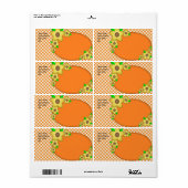 Yellow Blume Gingham Background Shipping Label (Vorne)