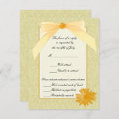 Yellow Blume Response Cards RSVP Karte (Vorne/Hinten)