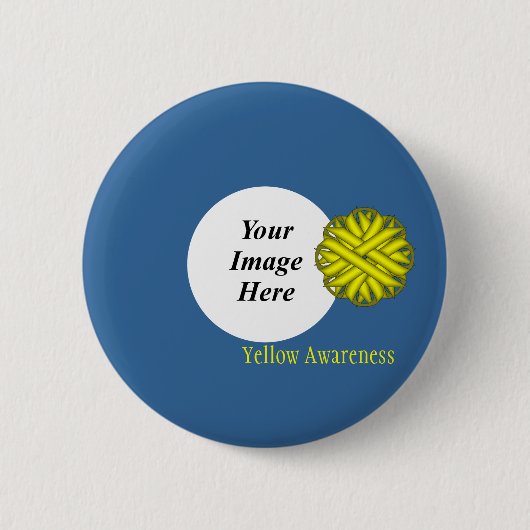 Yellow Blume Ribbon Template von Kenneth Yoncich Button (Vorderseite)