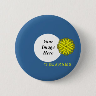 Yellow Blume Ribbon Template von Kenneth Yoncich Button