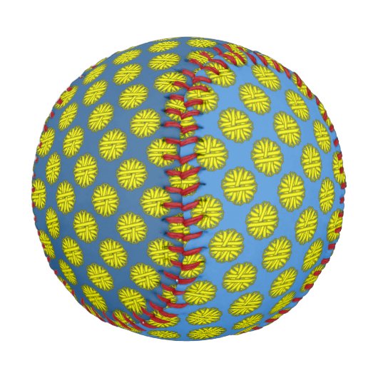 Yellow Blume Ribbon von Kenneth Yoncich Baseball (Schrägansicht)