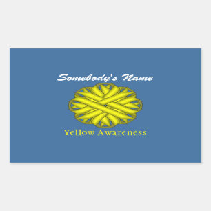 Yellow Blume Ribbon von Kenneth Yoncich Rechteckiger Aufkleber