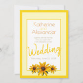 Yellow Blume Spring Summer Simple Wedding Einladung (Vorderseite)
