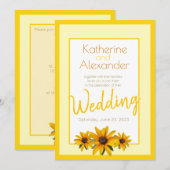 Yellow Blume Spring Summer Simple Wedding Einladung (Vorne/Hinten)