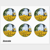 Yellow Blume Vielen Dank Runder Aufkleber (Blatt)