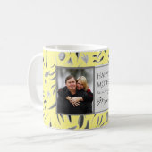 YELLOW Blumenbenutzerdefiniertes MOMMA Foto Kaffeetasse (Vorderseite Links)