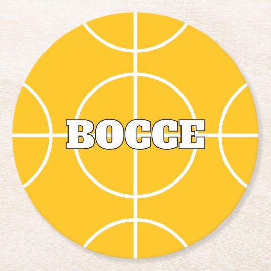 Yellow Bocce Ball Zollpapiertrinke Coaster Runder Pappuntersetzer (Vorderseite)