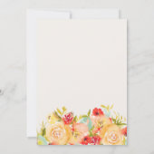 Yellow boho Chic Blue Floral Winter Babydusche Einladung (Rückseite)