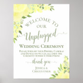 Yellow Boho Chic Rose Unplugged Wedding Zeremony Poster (Vorne)