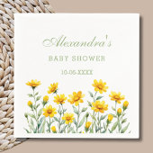 Yellow Boho Chic Wildblume Babydusche Serviette