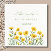 Yellow Boho Chic Wildblume Brautparty Serviette