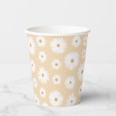 Yellow Boho Daisy Birthday Party Pappbecher (Vorderseite)