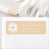 Yellow Boho Daisy Birthday Party Rücksendeadresse (Insitu)