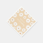 Yellow Boho Daisy Birthday Party Serviette (Ecke)