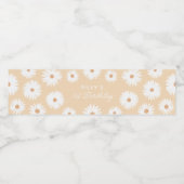 Yellow Boho Daisy Birthday Party Wasserflaschenetikett (Einzelnes Label)