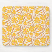Yellow Boho Floral Pattern Mousepad (Vorne)
