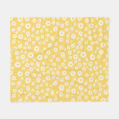 Yellow Boho Spring Daisies Pattern Fleecedecke (Vorderseite (Horizontal))