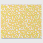 Yellow Boho Spring Daisies Pattern Geschenkpapier (Flach)