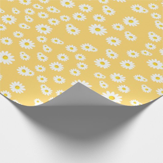 Yellow Boho Spring Daisies Pattern Geschenkpapier (Ecke)