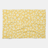 Yellow Boho Spring Daisies Pattern Geschirrtuch (Horizontal)
